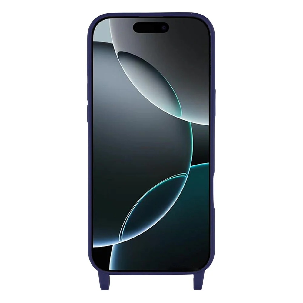 For iPhone 17 Pro Max Case Soft TPU Protective Phone Cover with Lanyard Holes - Dark Blue - Image 2