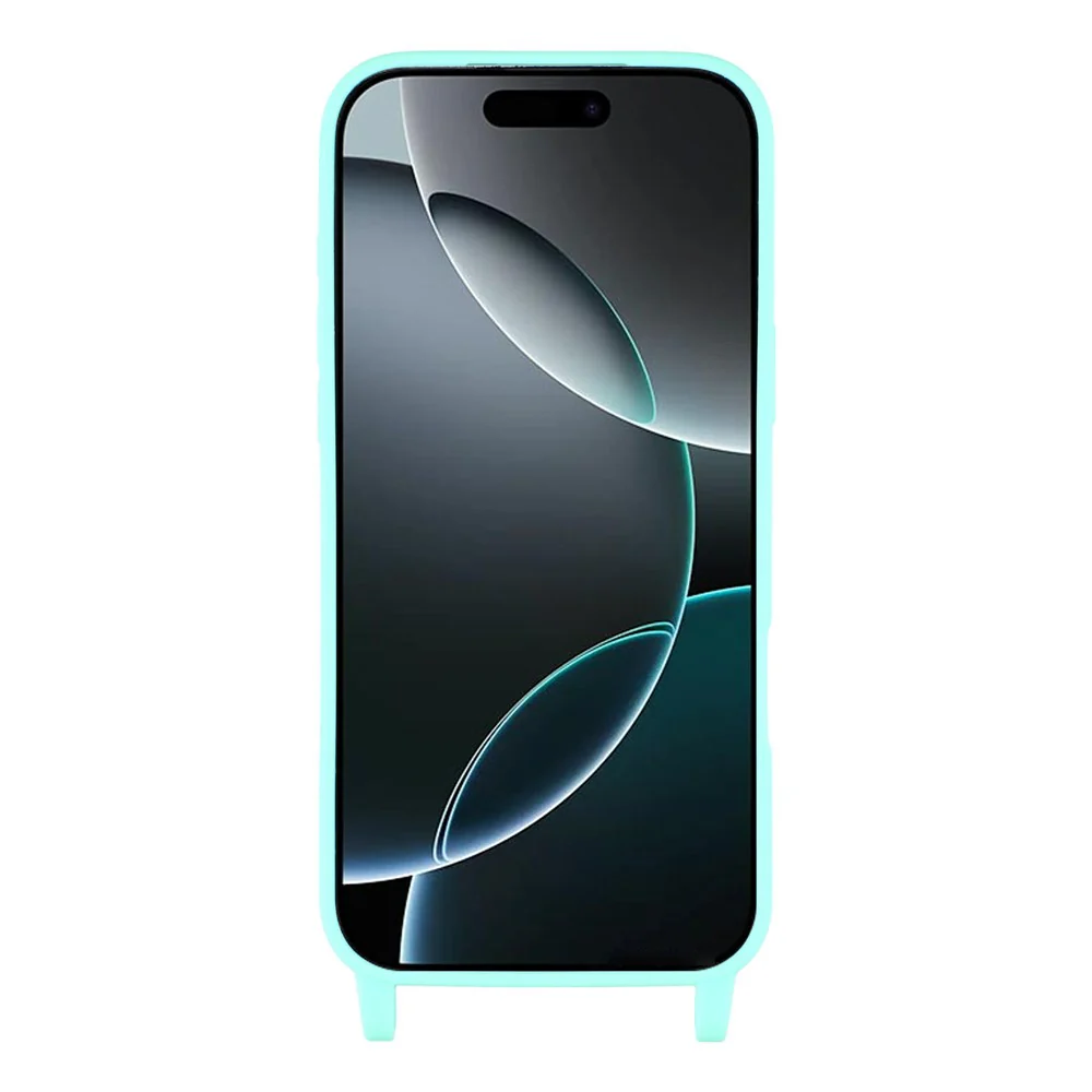 For iPhone 17 Pro Max Case Soft TPU Protective Phone Cover with Lanyard Holes - Mint Green - Image 2