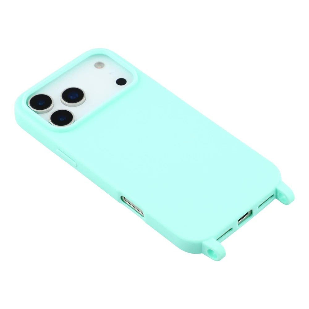For iPhone 17 Pro Max Case Soft TPU Protective Phone Cover with Lanyard Holes - Mint Green - Image 4