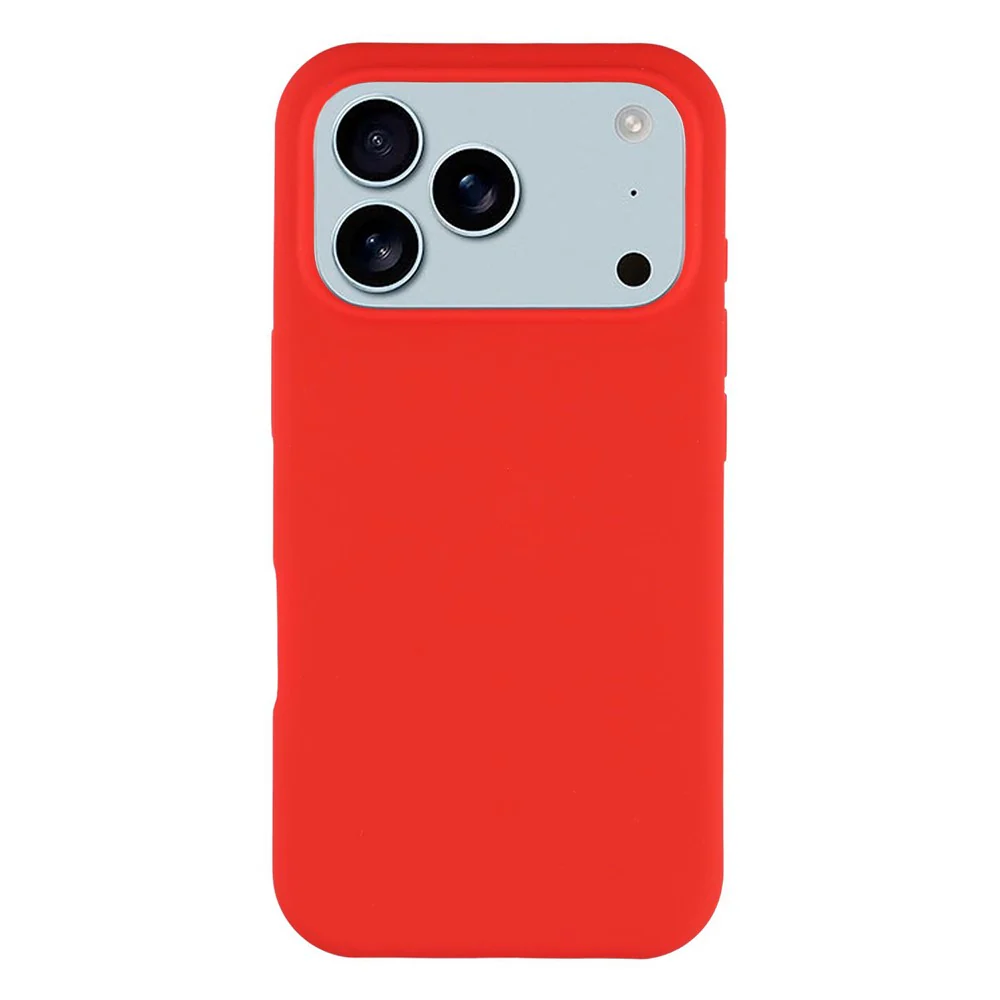 For iPhone 17 Pro Max Case Solid Silicone Shockproof Phone Back Cover - Red