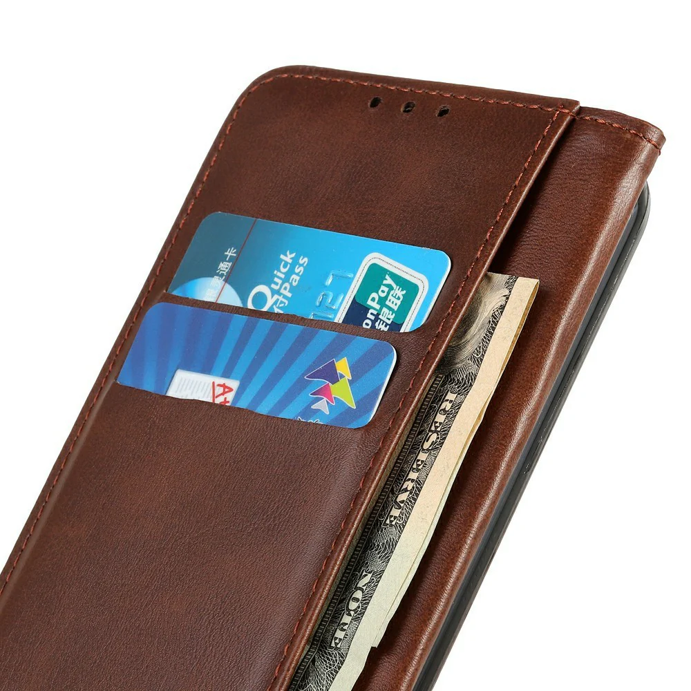 For iPhone 17 Pro Max Case Split Leather Flip Wallet Phone Cover - Coffee - Image 5