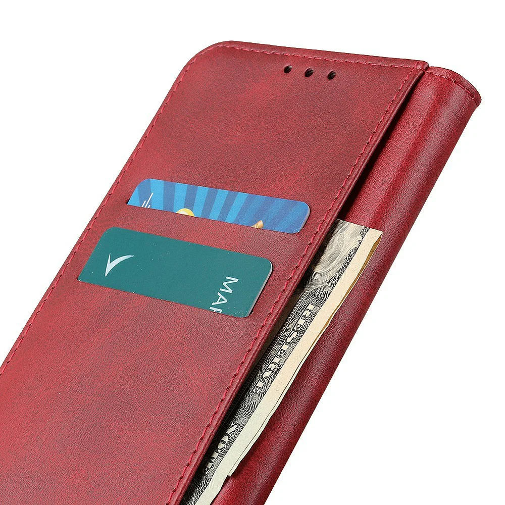 For iPhone 17 Pro Max Case Split Leather Flip Wallet Phone Cover - Red - Image 5