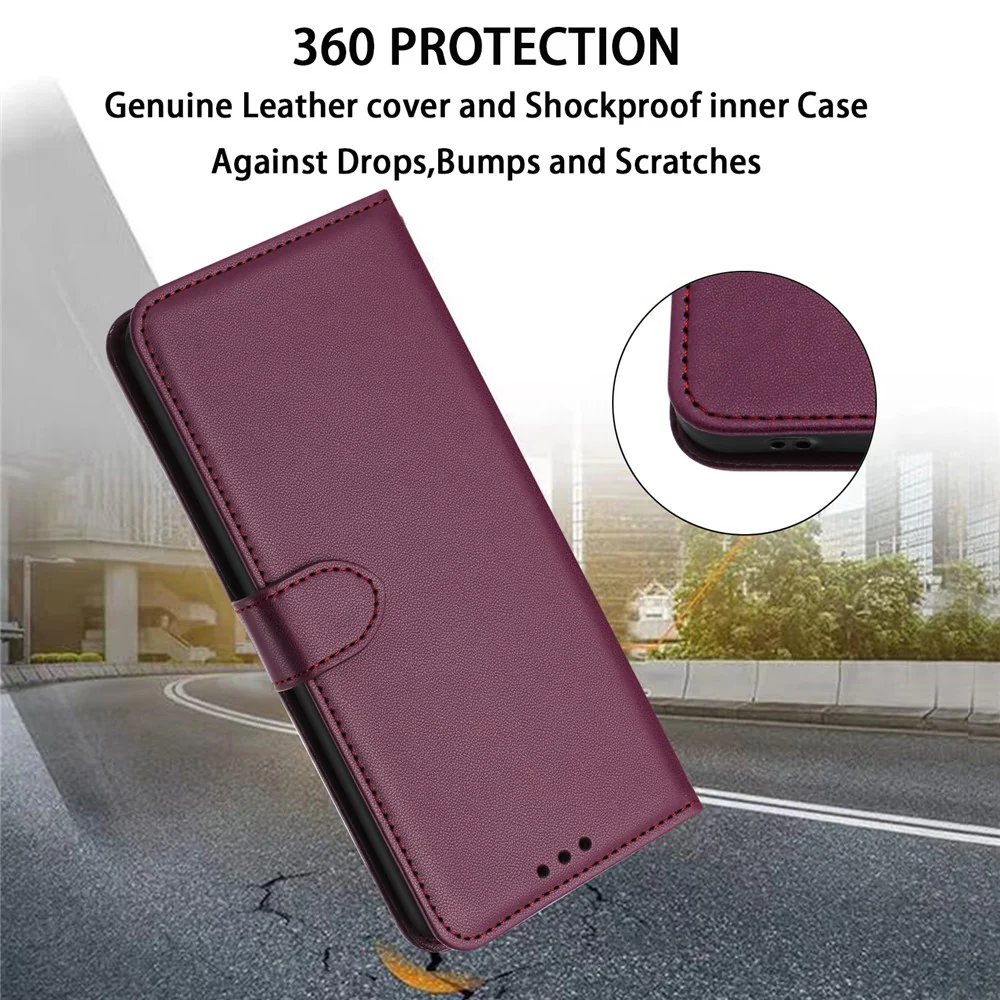 For iPhone 17 Pro Max Case Stand Wallet Leather Phone Cover with Strap - Purple - Image 6