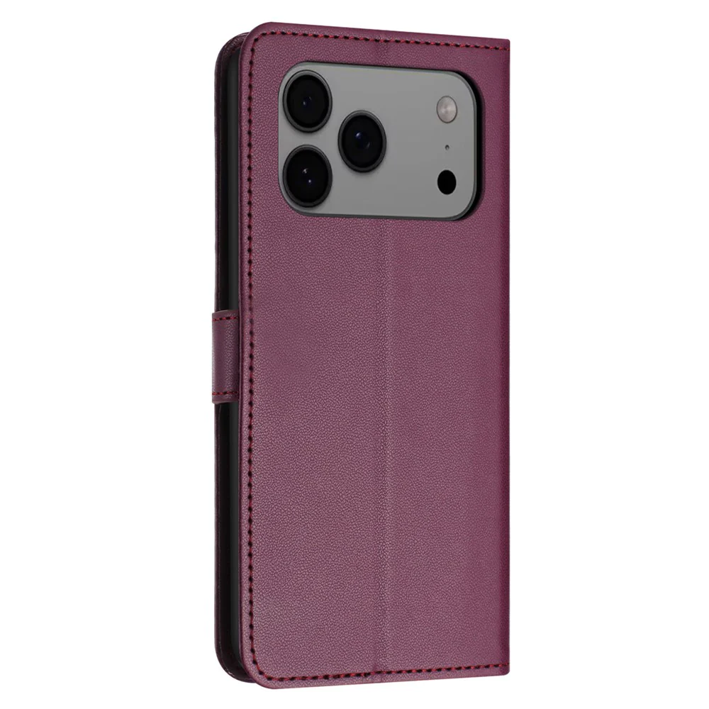 For iPhone 17 Pro Max Case Stand Wallet Leather Phone Cover with Strap - Purple - Image 8