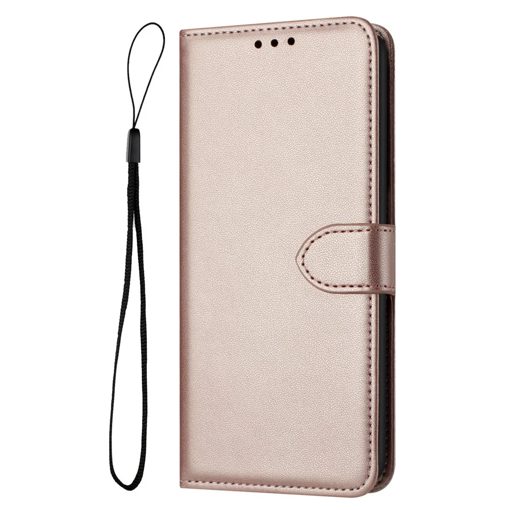 For iPhone 17 Pro Max Case Stand Wallet Leather Phone Cover with Strap - Rose Gold - Image 7