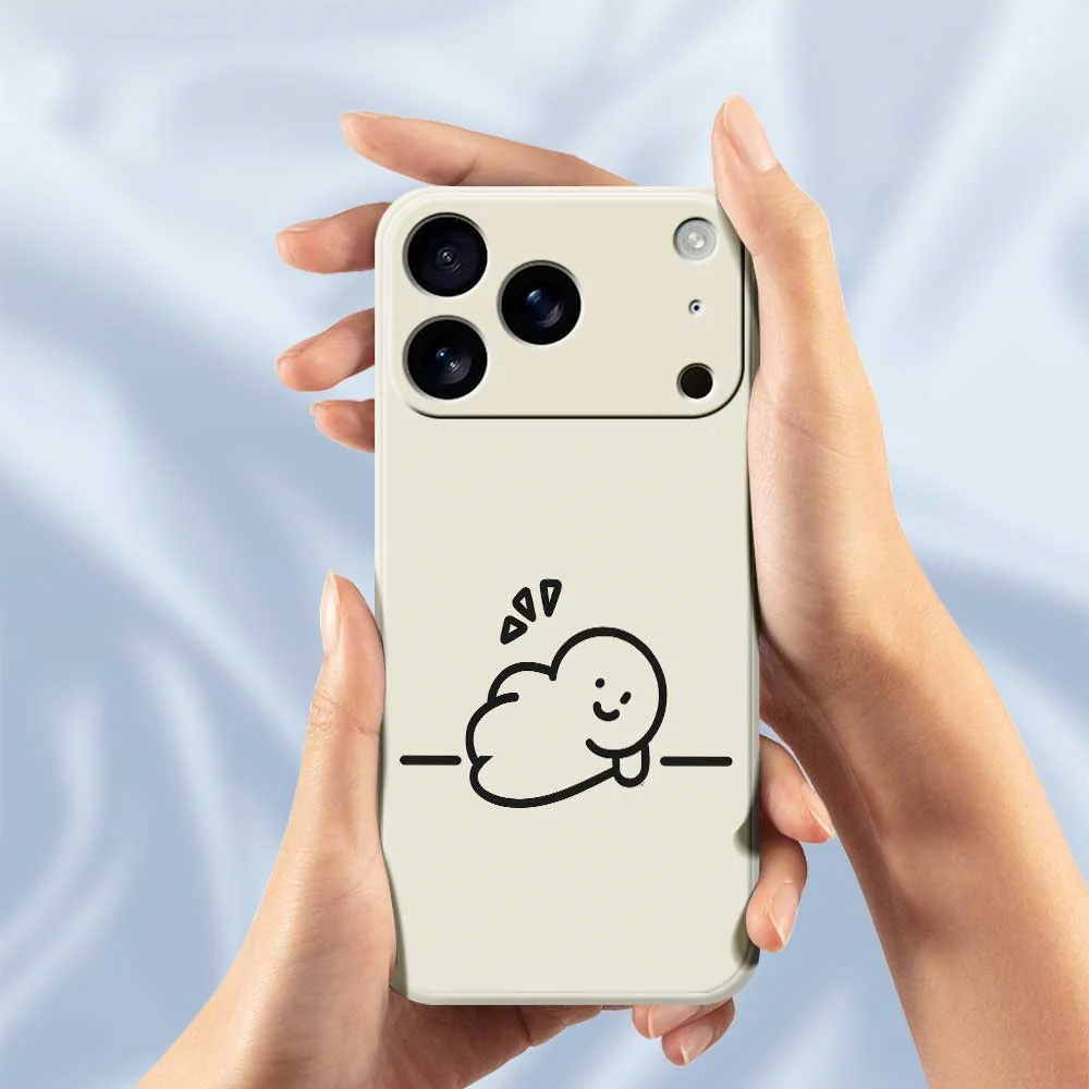 For iPhone 17 Pro Max Case Stick Figure Pattern Printing Straight Edge TPU Phone Back Cover - Beige - Image 6