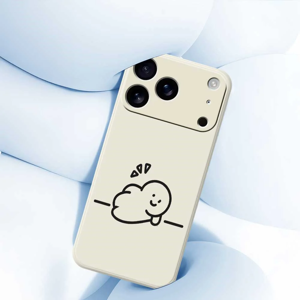 For iPhone 17 Pro Max Case Stick Figure Pattern Printing Straight Edge TPU Phone Back Cover - Black - Image 5
