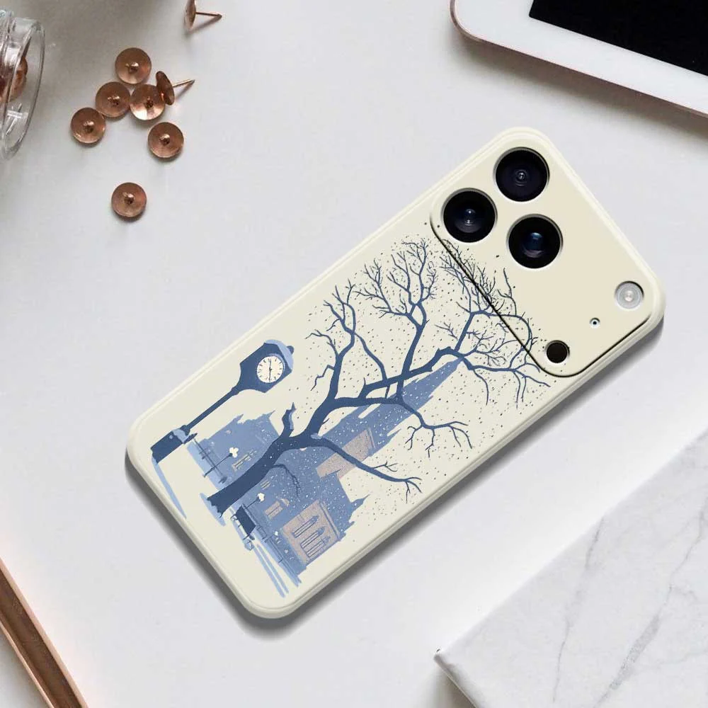 For iPhone 17 Pro Max Case Street Outside The Castle Pattern Printing Straight Edge TPU Phone Back Cover - Purple - Image 6