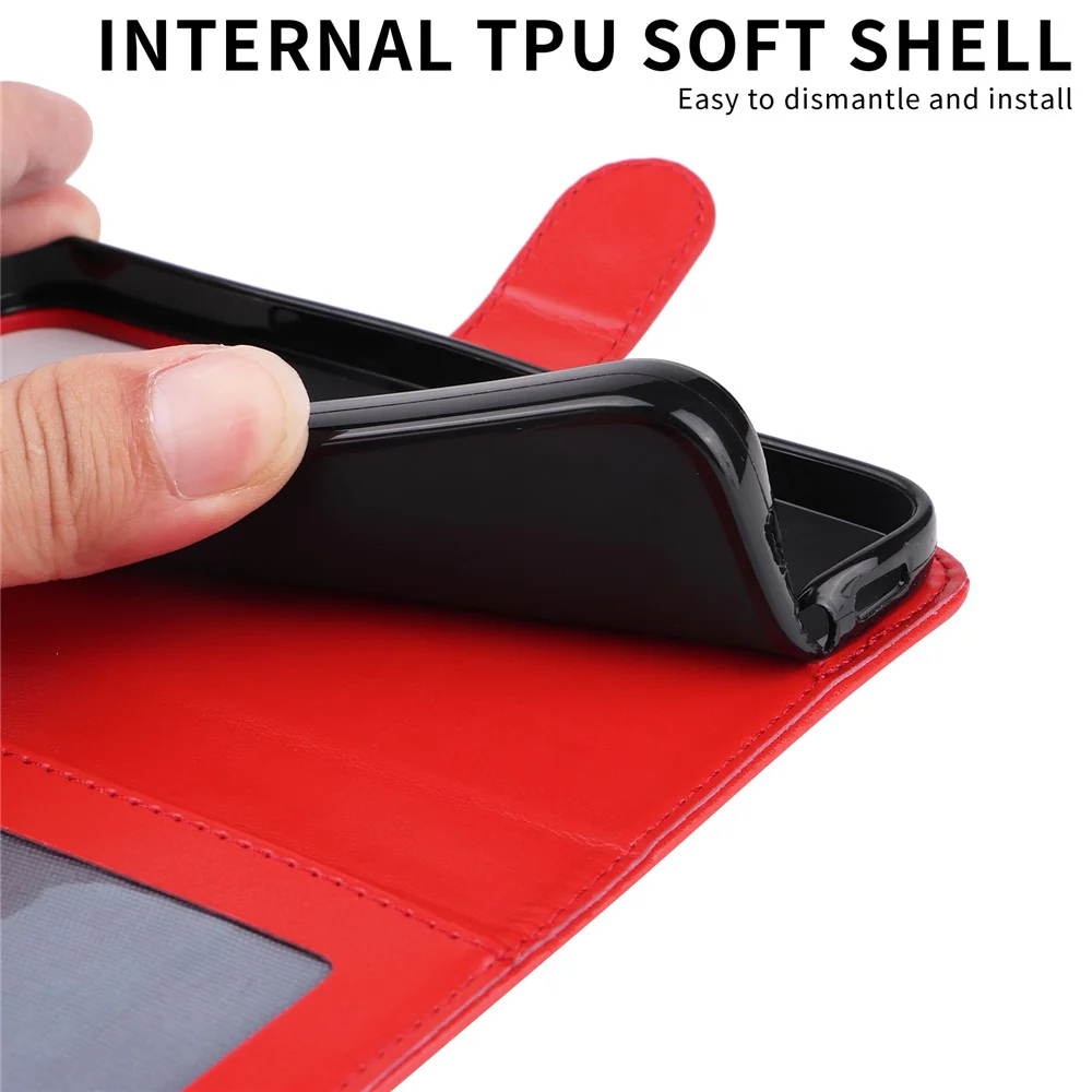 For iPhone 17 Pro Max Case Sunflower Imprint Leather Wallet Phone Cover - Red - Image 7