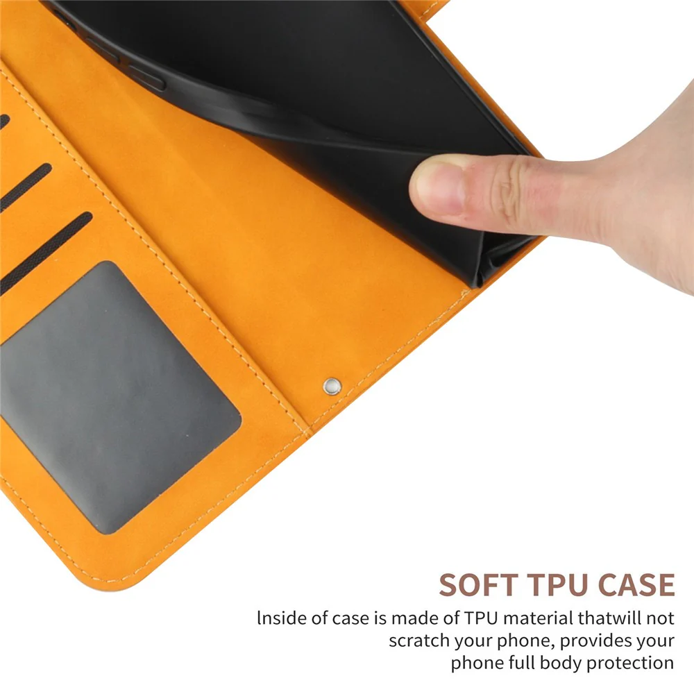For iPhone 17 Pro Max Case Sunflower Imprint Leather Wallet Phone Cover with Wrist Strap - Yellow - Image 6