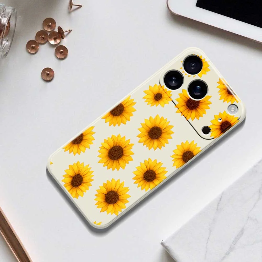 For iPhone 17 Pro Max Case Sunflowers Pattern Printing Straight Edge TPU Phone Back Cover - Purple - Image 8