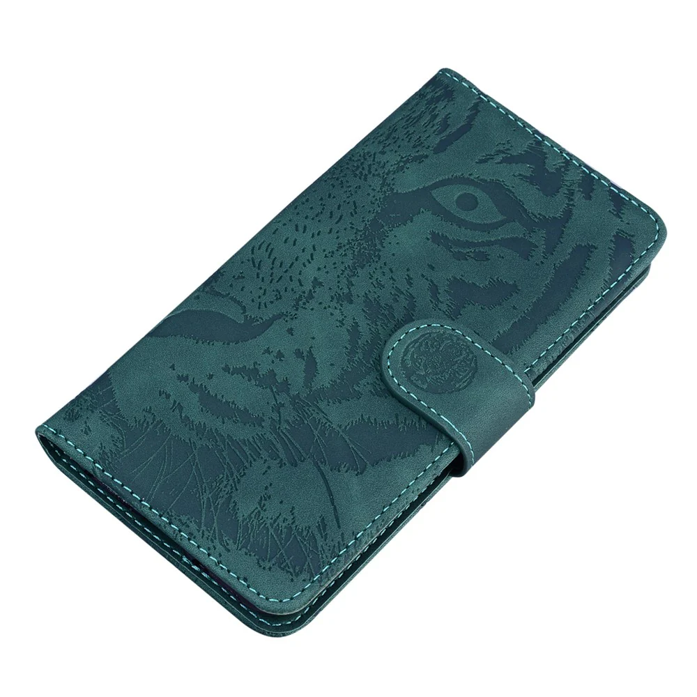 For iPhone 17 Pro Max Case Tiger Imprint Leather Wallet Phone Cover - Green - Image 4