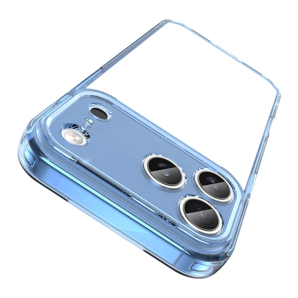 For iPhone 17 Pro Max Case TPU + Acrylic Phone Back Cover Anti Yellowing - Blue - Image 2
