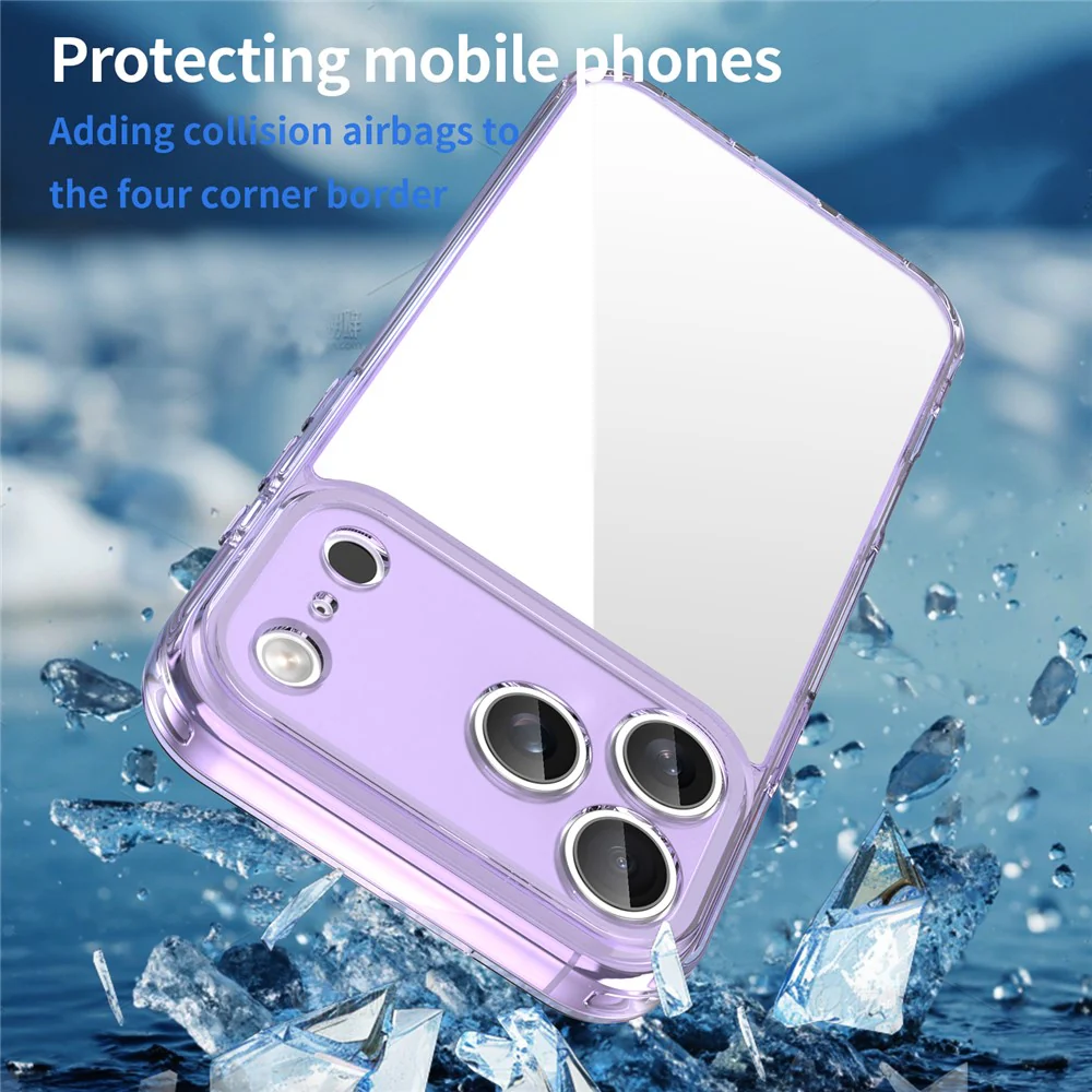 For iPhone 17 Pro Max Case TPU + Acrylic Phone Back Cover Anti Yellowing - Purple - Image 5