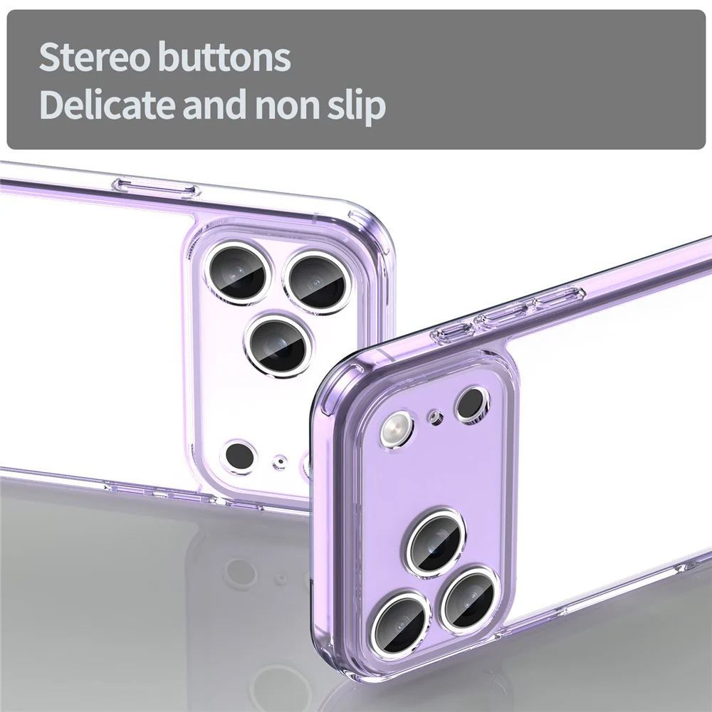 For iPhone 17 Pro Max Case TPU + Acrylic Phone Back Cover Anti Yellowing - Purple - Image 8