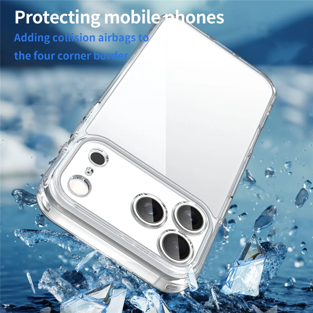 For iPhone 17 Pro Max Case TPU + Acrylic Phone Back Cover Anti Yellowing - Transparent - Image 5