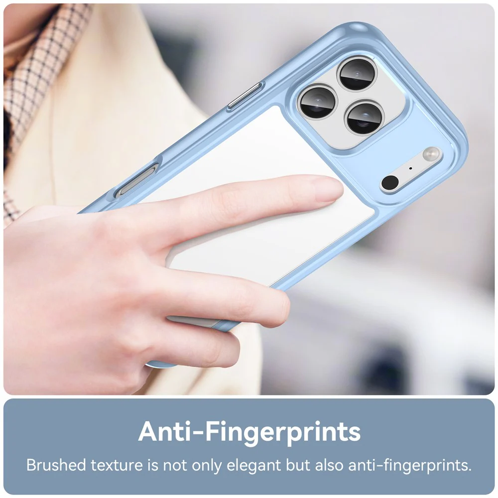 For iPhone 17 Pro Max Case TPU + Acrylic Protective Clear Phone Cover - Blue - Image 5