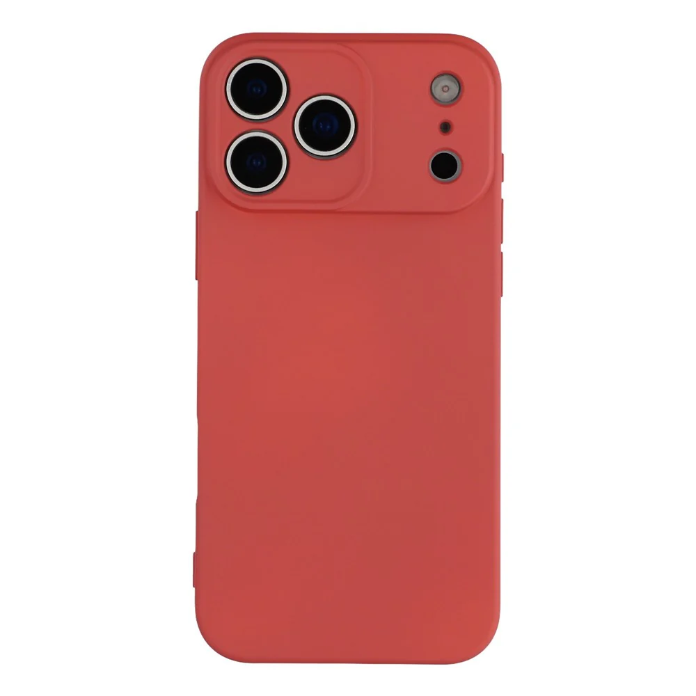 For iPhone 17 Pro Max Case TPU Back Soft Anti-Scratch Fiber Lining Phone Cover - Hawthorn Red - Image 3