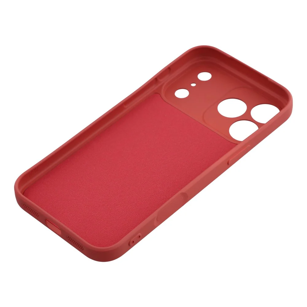 For iPhone 17 Pro Max Case TPU Back Soft Anti-Scratch Fiber Lining Phone Cover - Hawthorn Red - Image 6