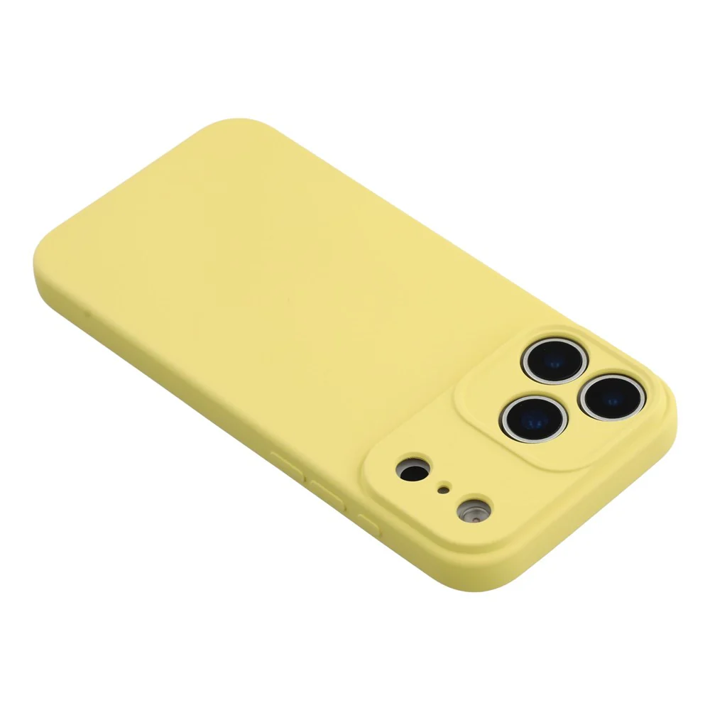 For iPhone 17 Pro Max Case TPU Back Soft Anti-Scratch Fiber Lining Phone Cover - Yellow - Image 5