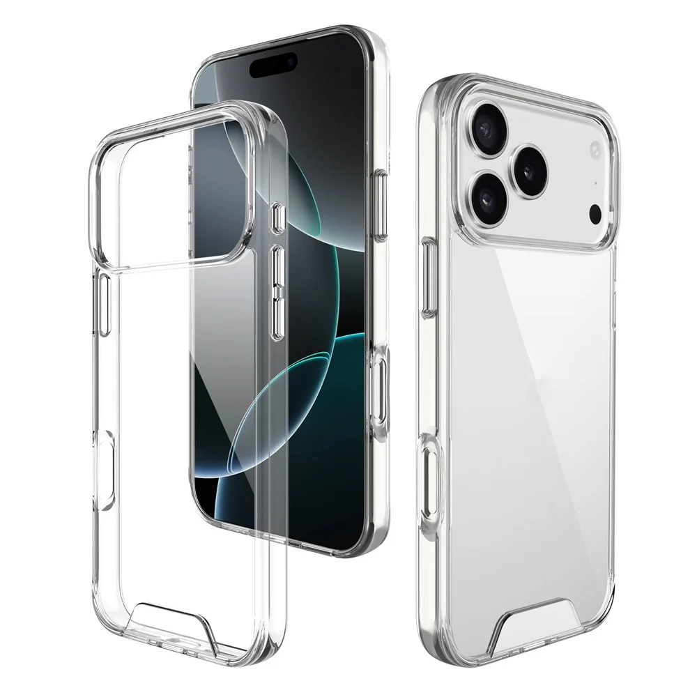 For iPhone 17 Pro Max Case TPU Frame Clear PC Back Phone Cover