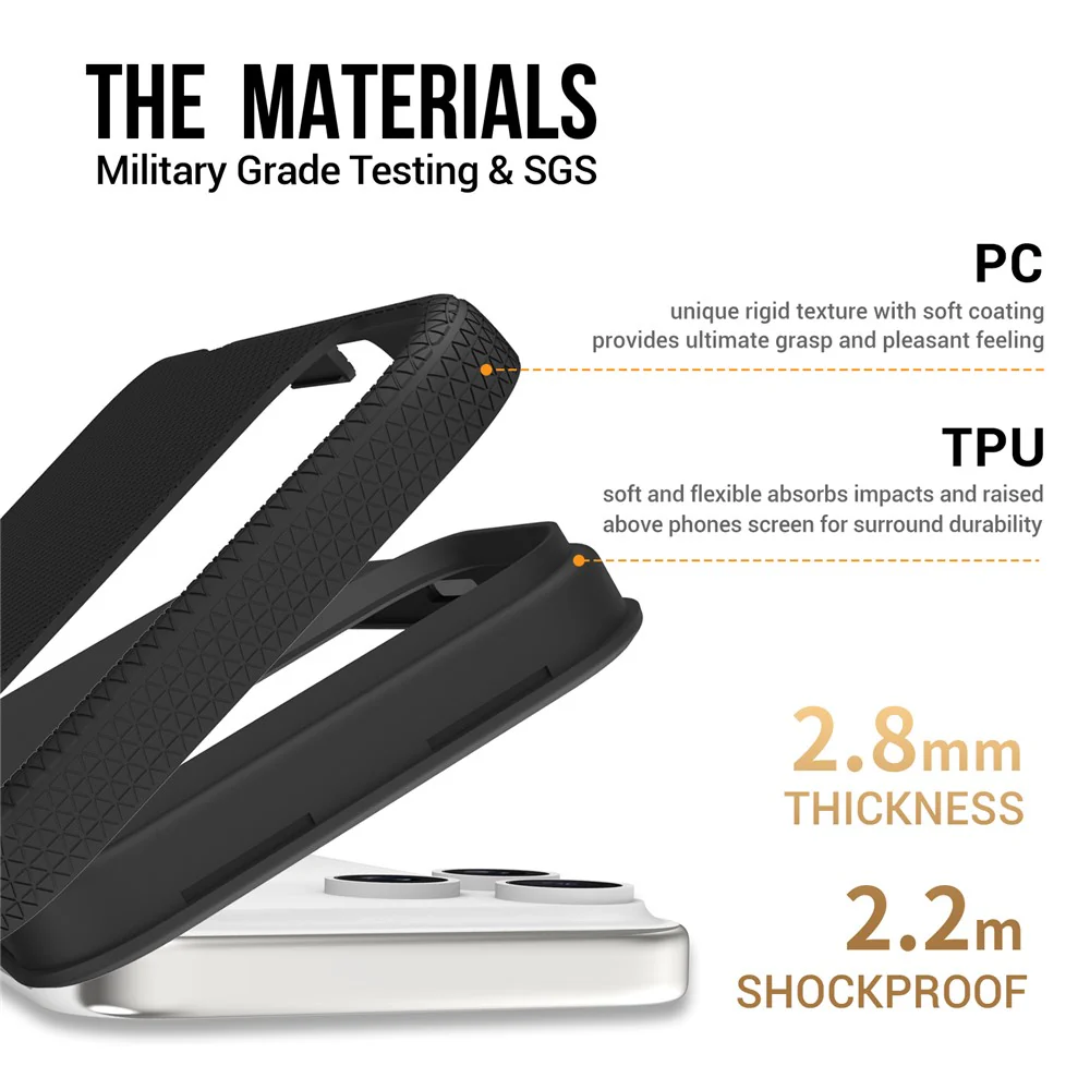 For iPhone 17 Pro Max Case TPU + PC Four Corner Anti-Drop Phone Cover - Black - Image 4