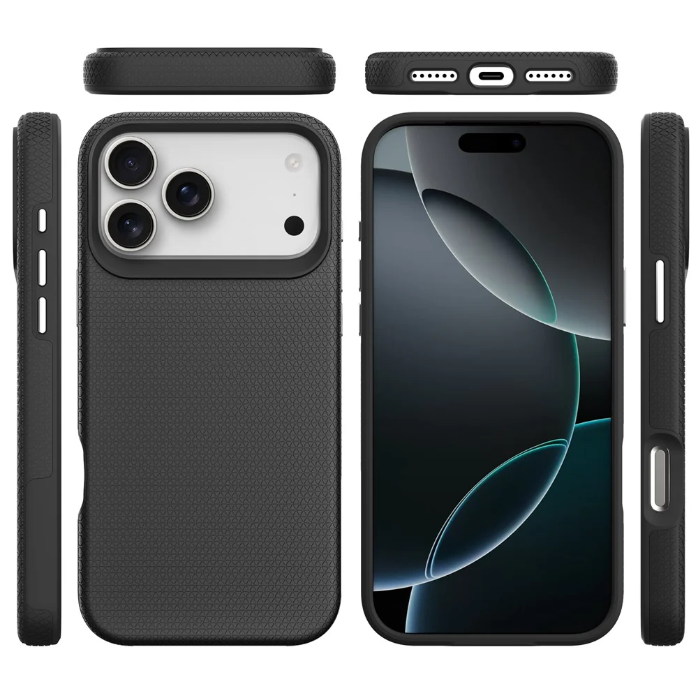 For iPhone 17 Pro Max Case TPU + PC Four Corner Anti-Drop Phone Cover - Black - Image 7