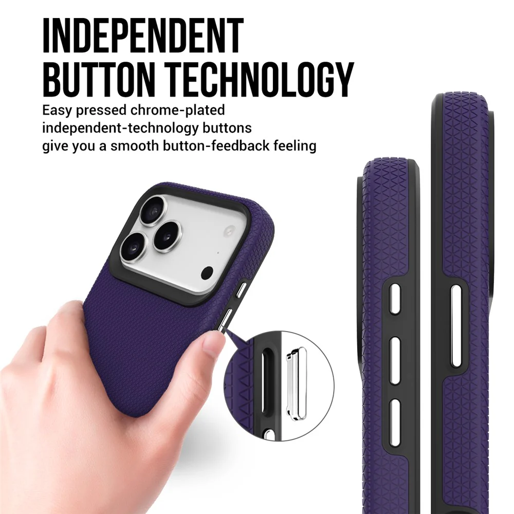 For iPhone 17 Pro Max Case TPU + PC Four Corner Anti-Drop Phone Cover - Dark Purple - Image 3