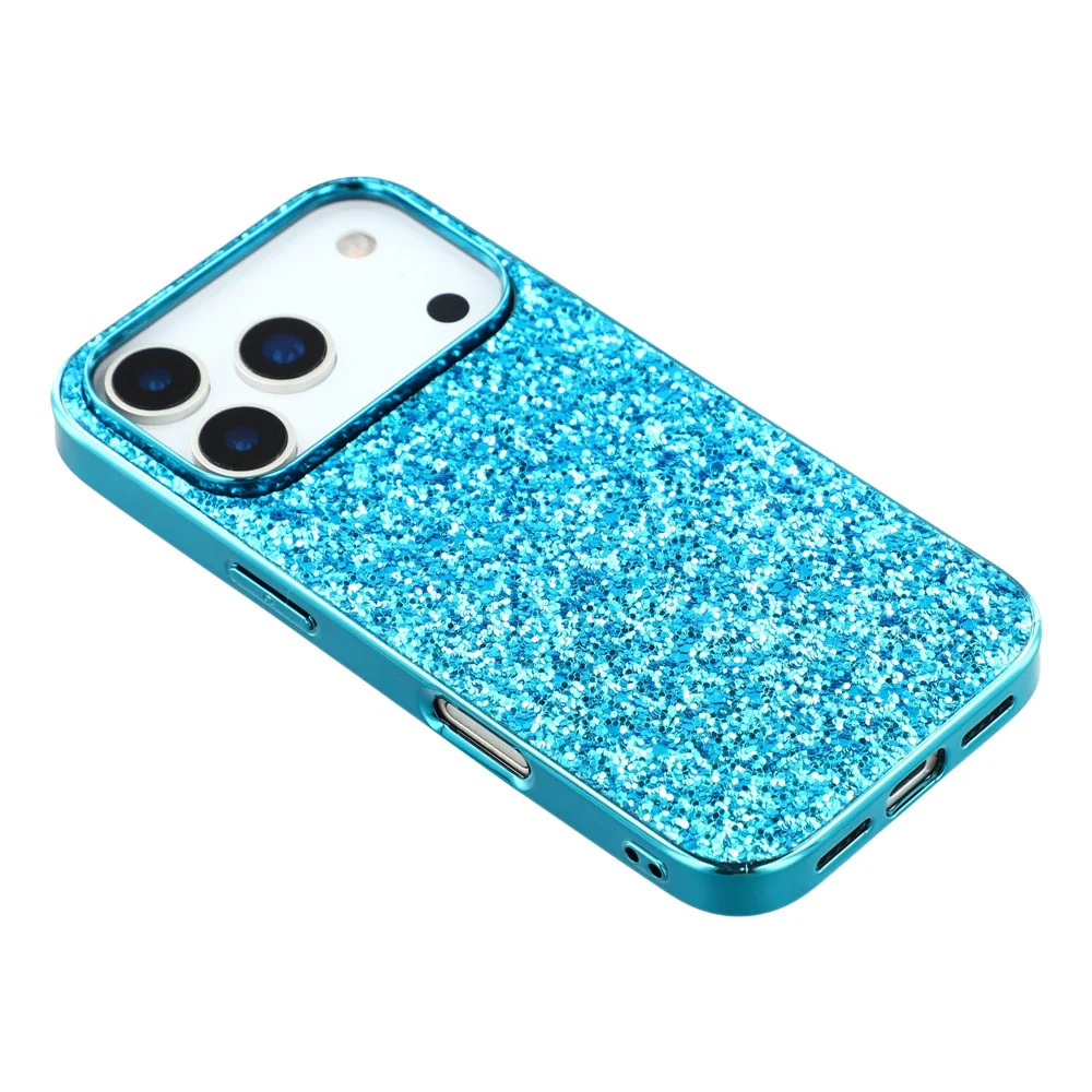 For iPhone 17 Pro Max Case TPU + PC Sparkling Glitter Phone Back Cover - Blue - Image 4