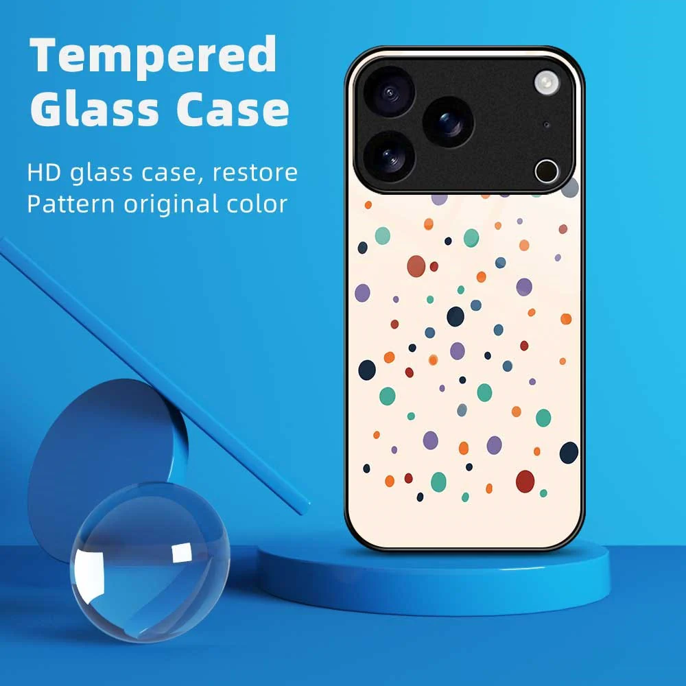 For iPhone 17 Pro Max Case TPU PC Tempered Glass Pattern Printing Anti Drop Phone Back Cover - B0235 - Image 2