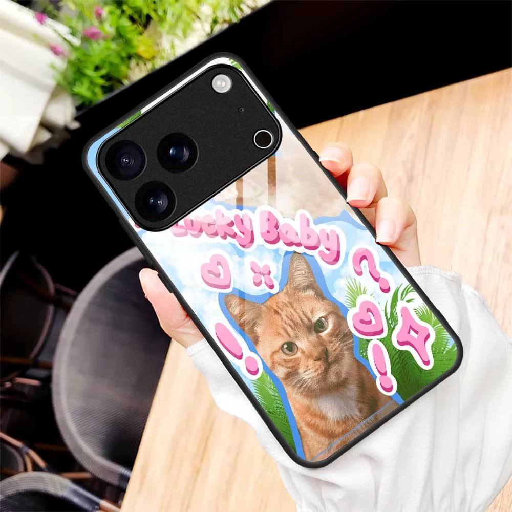 For iPhone 17 Pro Max Case TPU PC Tempered Glass Pattern Printing Anti Drop Phone Back Cover - B0237 - Image 7
