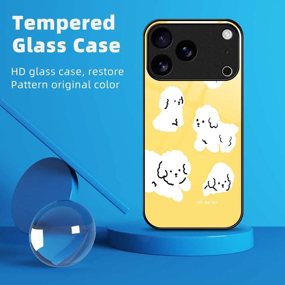 For iPhone 17 Pro Max Case TPU PC Tempered Glass Pattern Printing Phone Back Cover - B0143 - Image 2