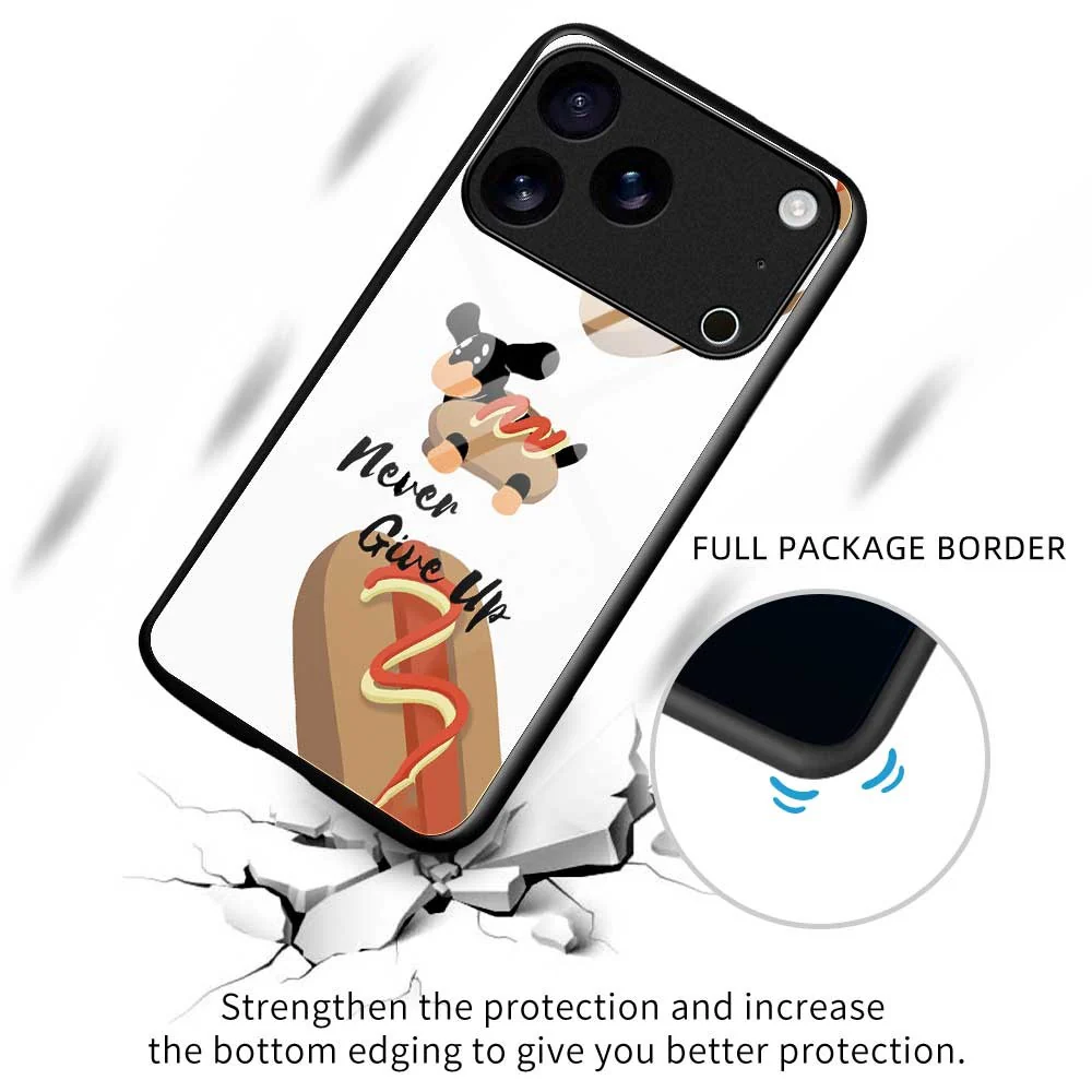 For iPhone 17 Pro Max Case TPU PC Tempered Glass Pattern Printing Phone Back Cover - B0153 - Image 3