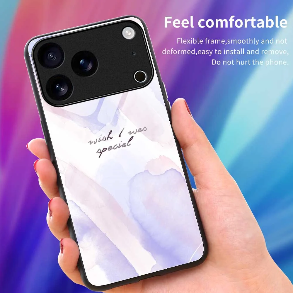 For iPhone 17 Pro Max Case TPU PC Tempered Glass Pattern Printing Phone Back Cover - B0159 - Image 4