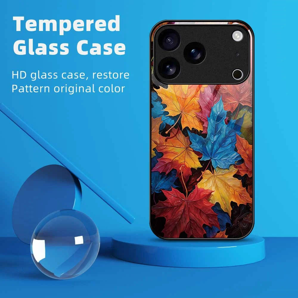 For iPhone 17 Pro Max Case TPU PC Tempered Glass Pattern Printing Phone Back Cover - B0165 - Image 2