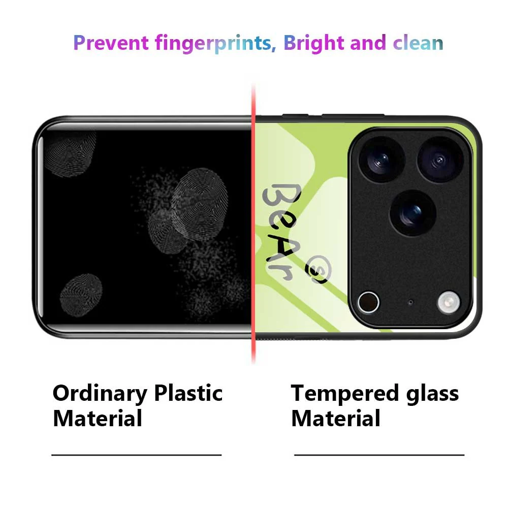 For iPhone 17 Pro Max Case TPU PC Tempered Glass Pattern Printing Slim Phone Back Cover - B0297 - Image 2