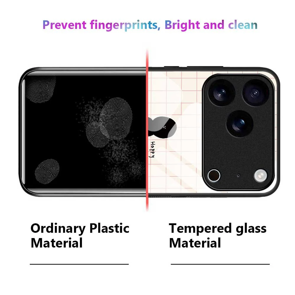 For iPhone 17 Pro Max Case TPU PC Tempered Glass Pattern Printing Slim Phone Back Cover - B0298 - Image 2