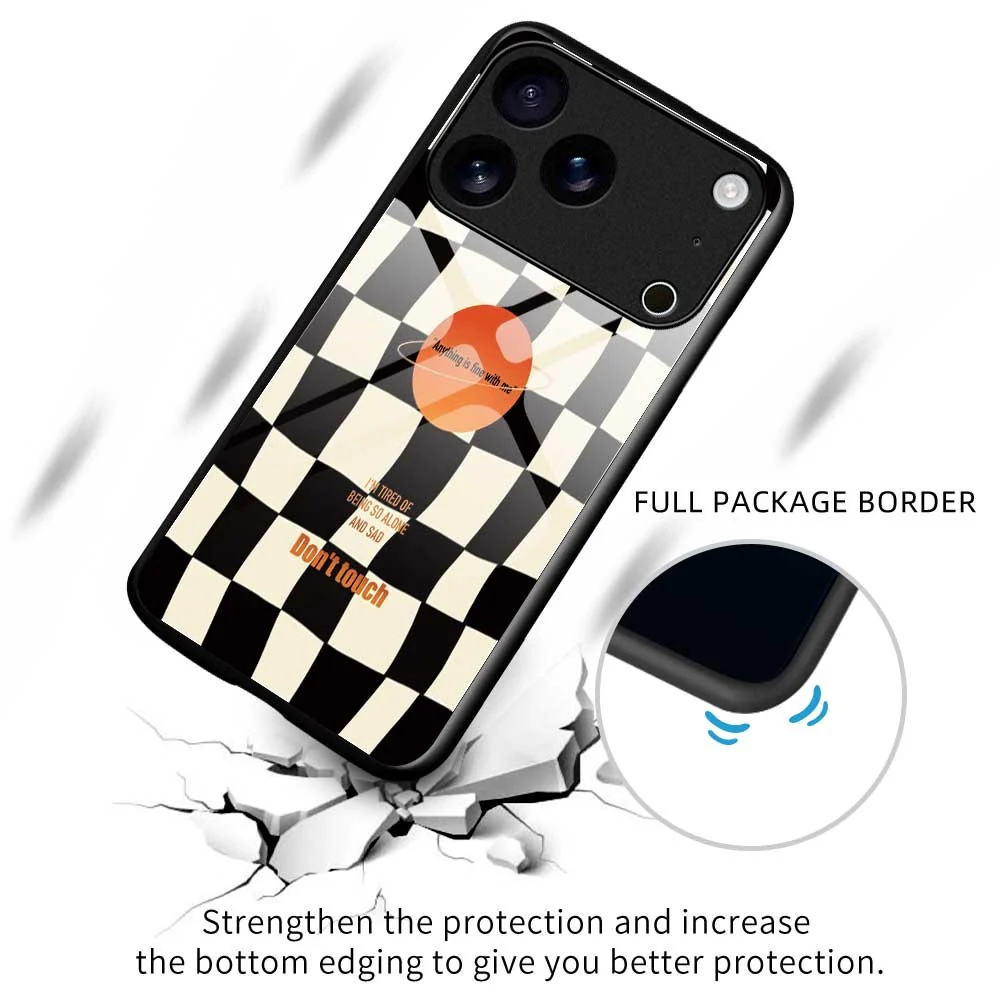 For iPhone 17 Pro Max Case TPU PC Tempered Glass Pattern Printing Slim Phone Back Cover - B0301 - Image 3