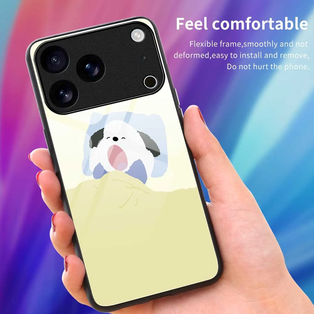 For iPhone 17 Pro Max Case TPU PC Tempered Glass Pattern Printing Slim Phone Back Cover - B0302 - Image 4