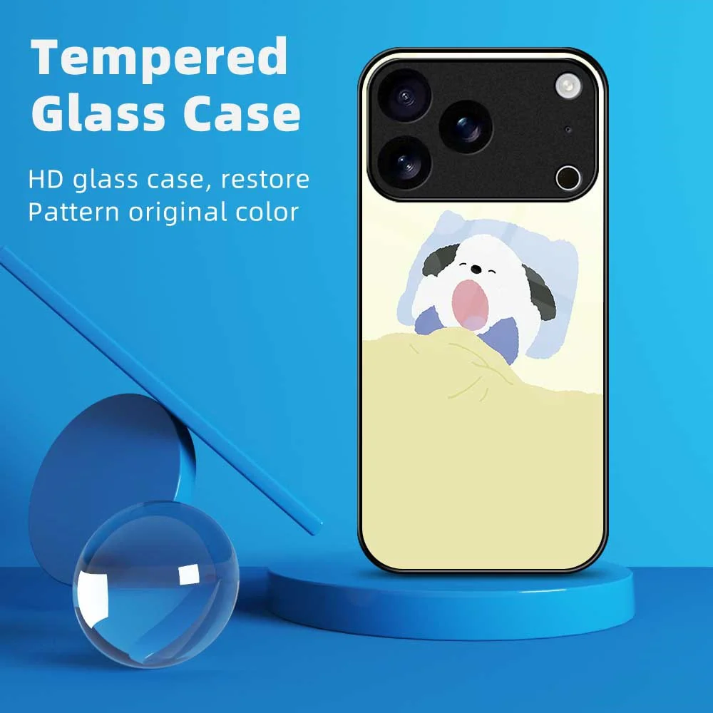For iPhone 17 Pro Max Case TPU PC Tempered Glass Pattern Printing Slim Phone Back Cover - B0302 - Image 7