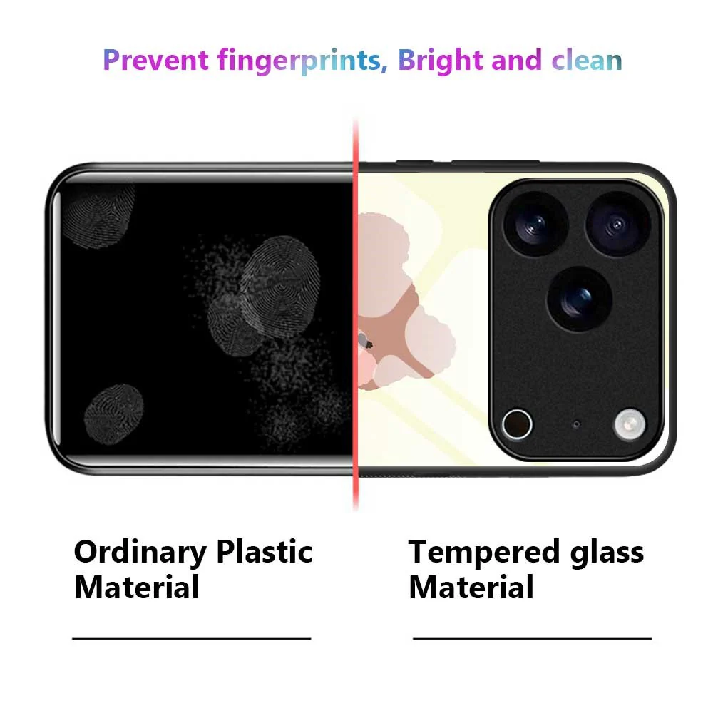 For iPhone 17 Pro Max Case TPU PC Tempered Glass Pattern Printing Slim Phone Back Cover - B0303 - Image 2