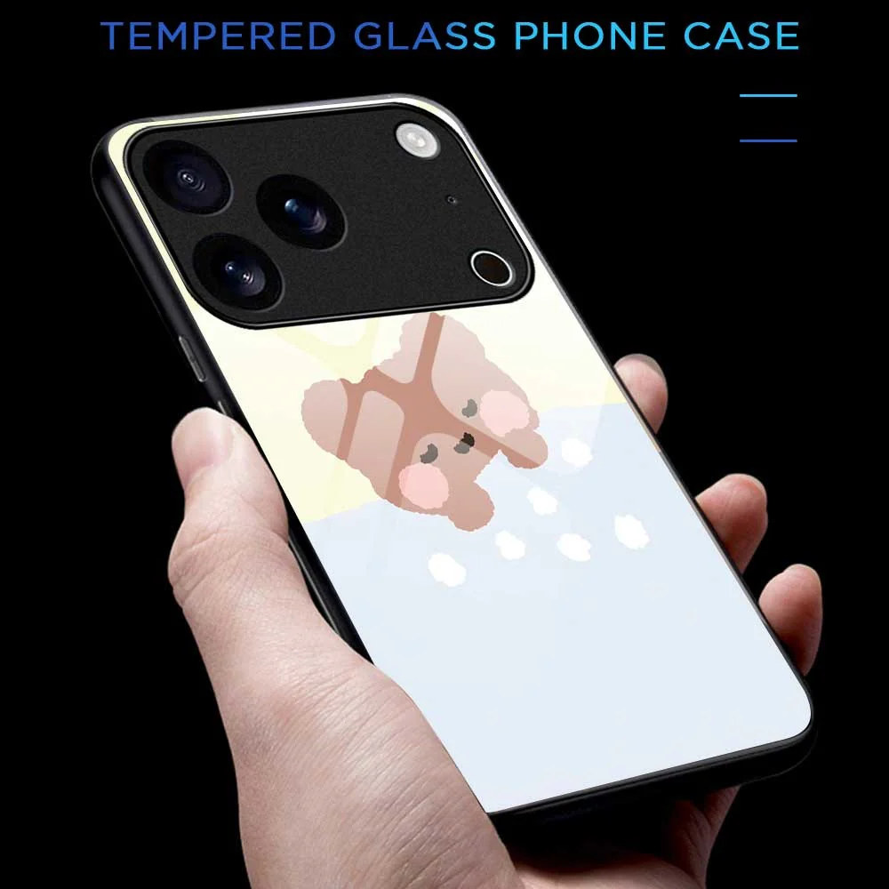 For iPhone 17 Pro Max Case TPU PC Tempered Glass Pattern Printing Slim Phone Back Cover - B0303 - Image 6