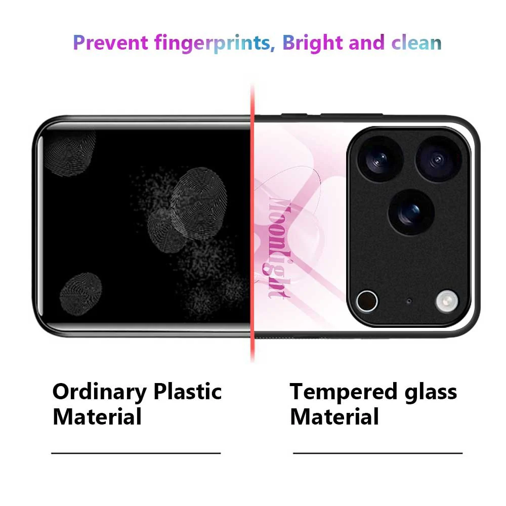 For iPhone 17 Pro Max Case TPU PC Tempered Glass Pattern Printing Slim Phone Back Cover - B0305 - Image 2