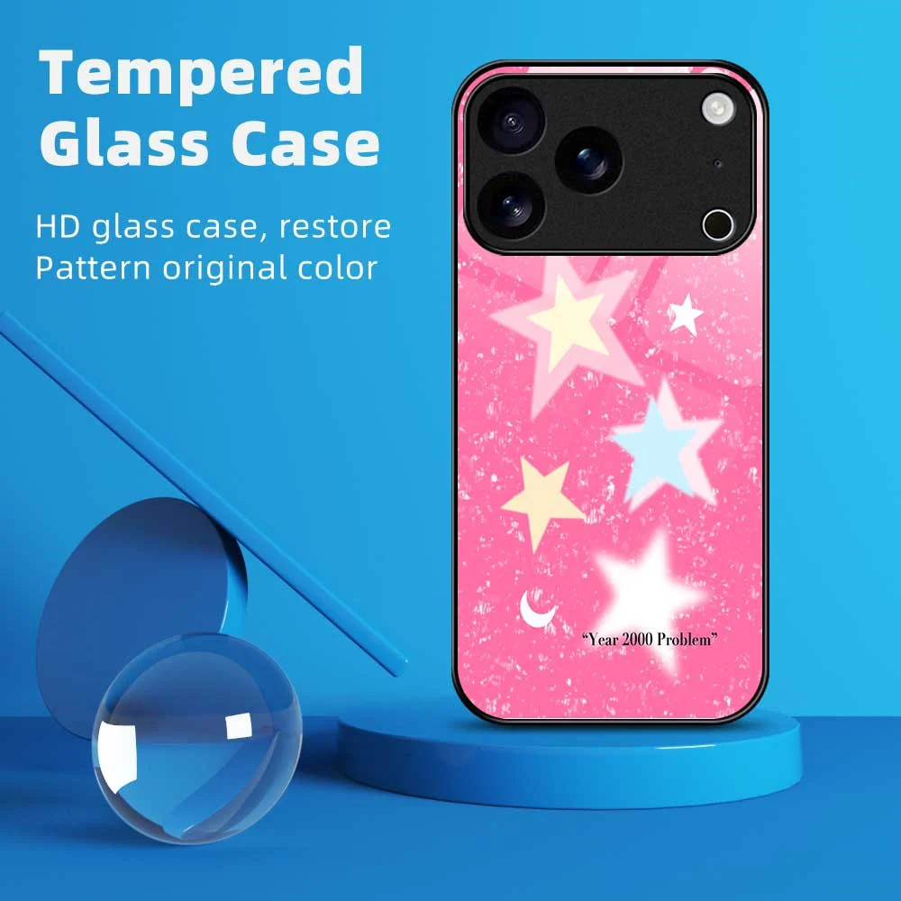 For iPhone 17 Pro Max Case TPU PC Tempered Glass Pattern Printing Slim Phone Back Cover - B0307 - Image 7