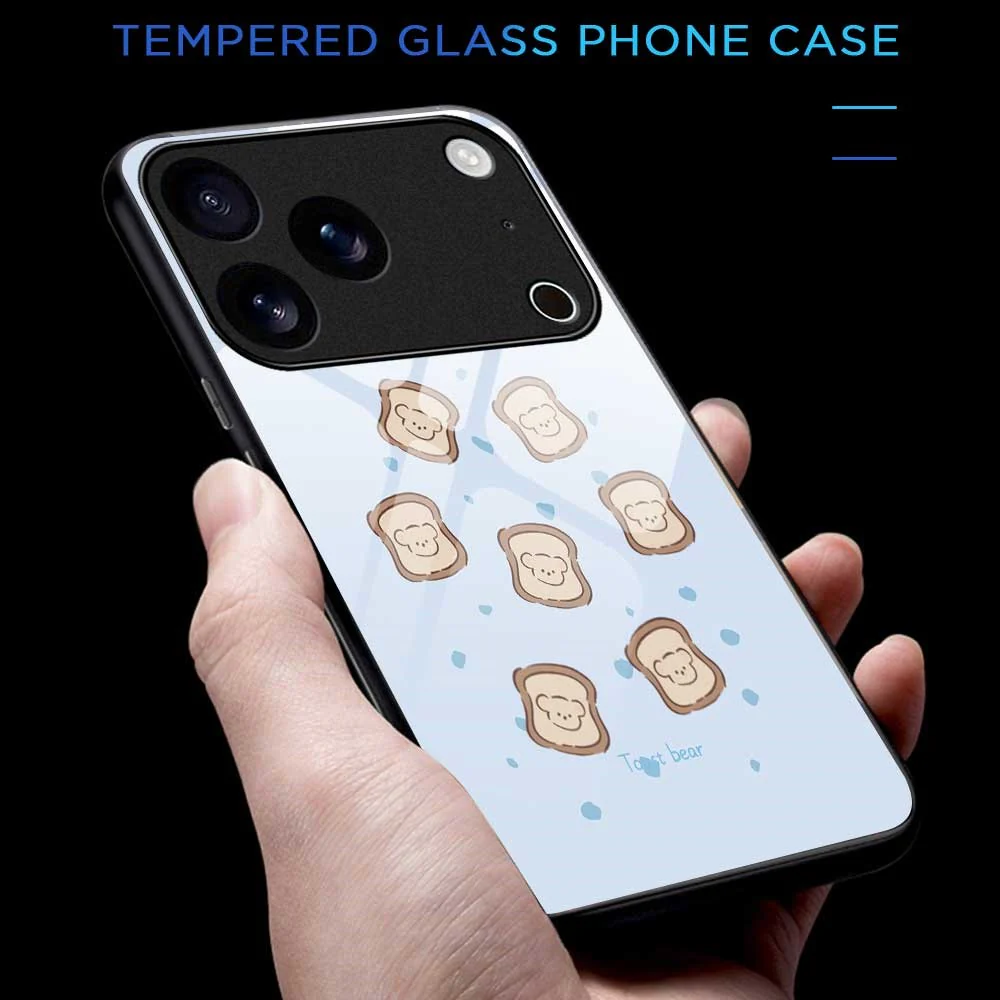 For iPhone 17 Pro Max Case TPU PC Tempered Glass Pattern Printing Slim Phone Back Cover - B0308 - Image 6
