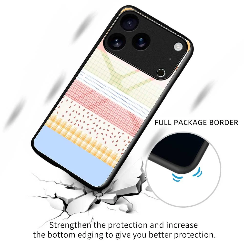 For iPhone 17 Pro Max Case TPU PC Tempered Glass Pattern Printing Slim Phone Back Cover - B0310 - Image 3