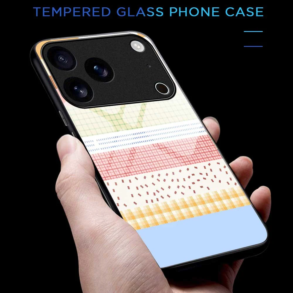 For iPhone 17 Pro Max Case TPU PC Tempered Glass Pattern Printing Slim Phone Back Cover - B0310 - Image 6