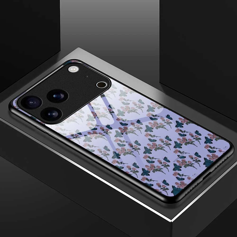 For iPhone 17 Pro Max Case TPU PC Tempered Glass Pattern Printing Slim Phone Back Cover - B0312 - Image 8