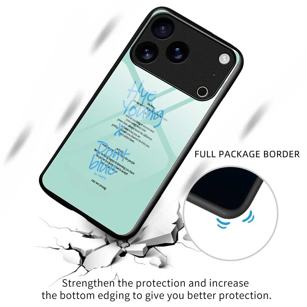 For iPhone 17 Pro Max Case TPU PC Tempered Glass Pattern Printing Slim Phone Back Cover - B0313 - Image 3