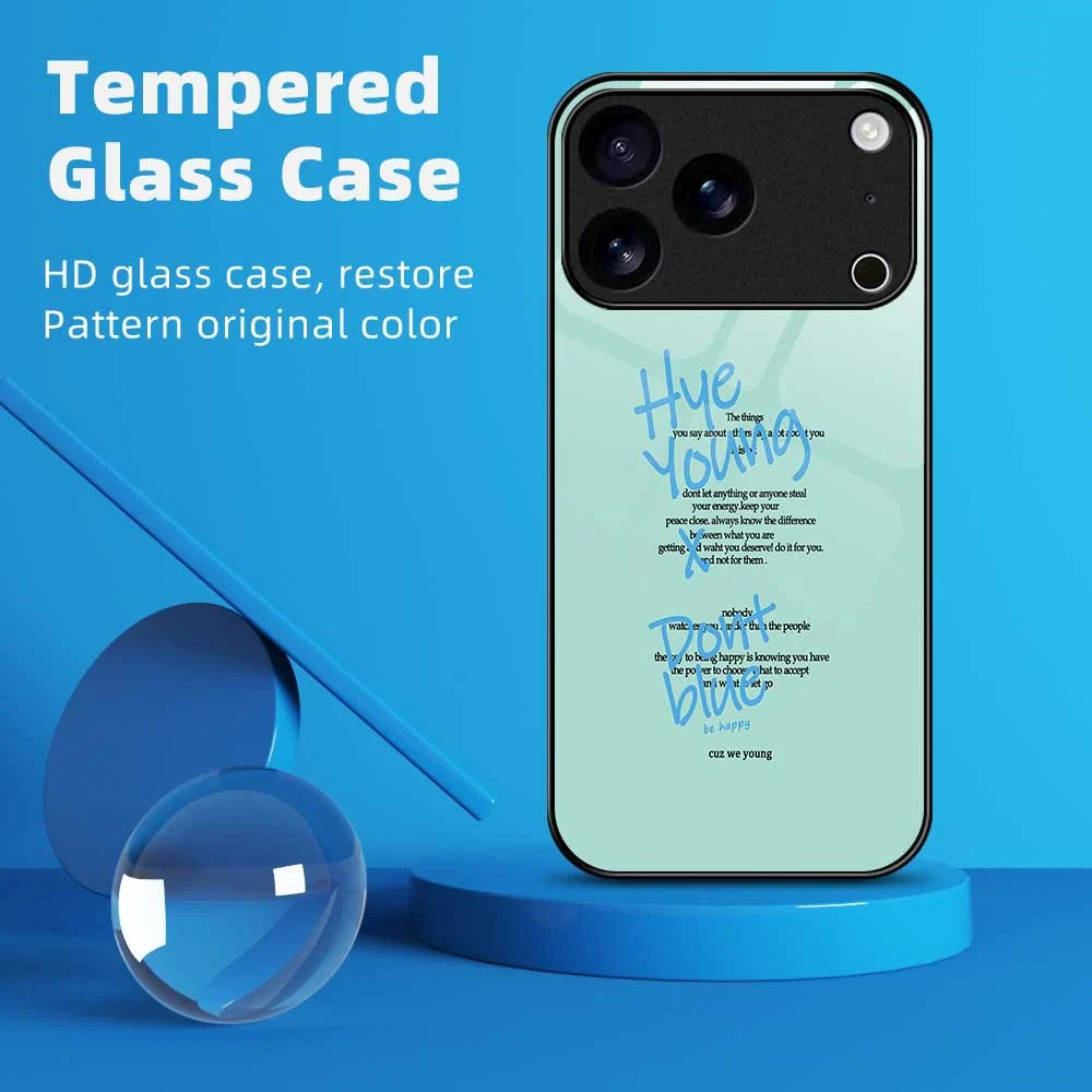 For iPhone 17 Pro Max Case TPU PC Tempered Glass Pattern Printing Slim Phone Back Cover - B0313 - Image 7